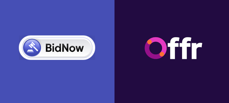 Logos of BidNow and Offfr